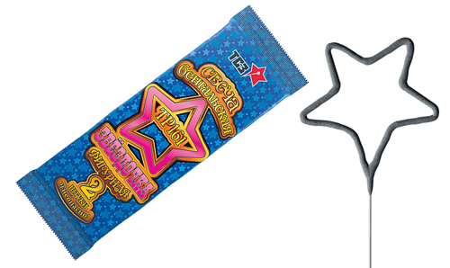  Бенгальские свечи фигурные 2 шт "Звездочка"  в Малгобеке